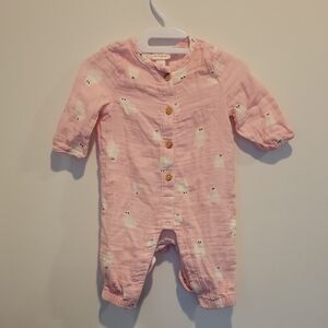 Cat & Jack Pink Button-Up Kids Footie